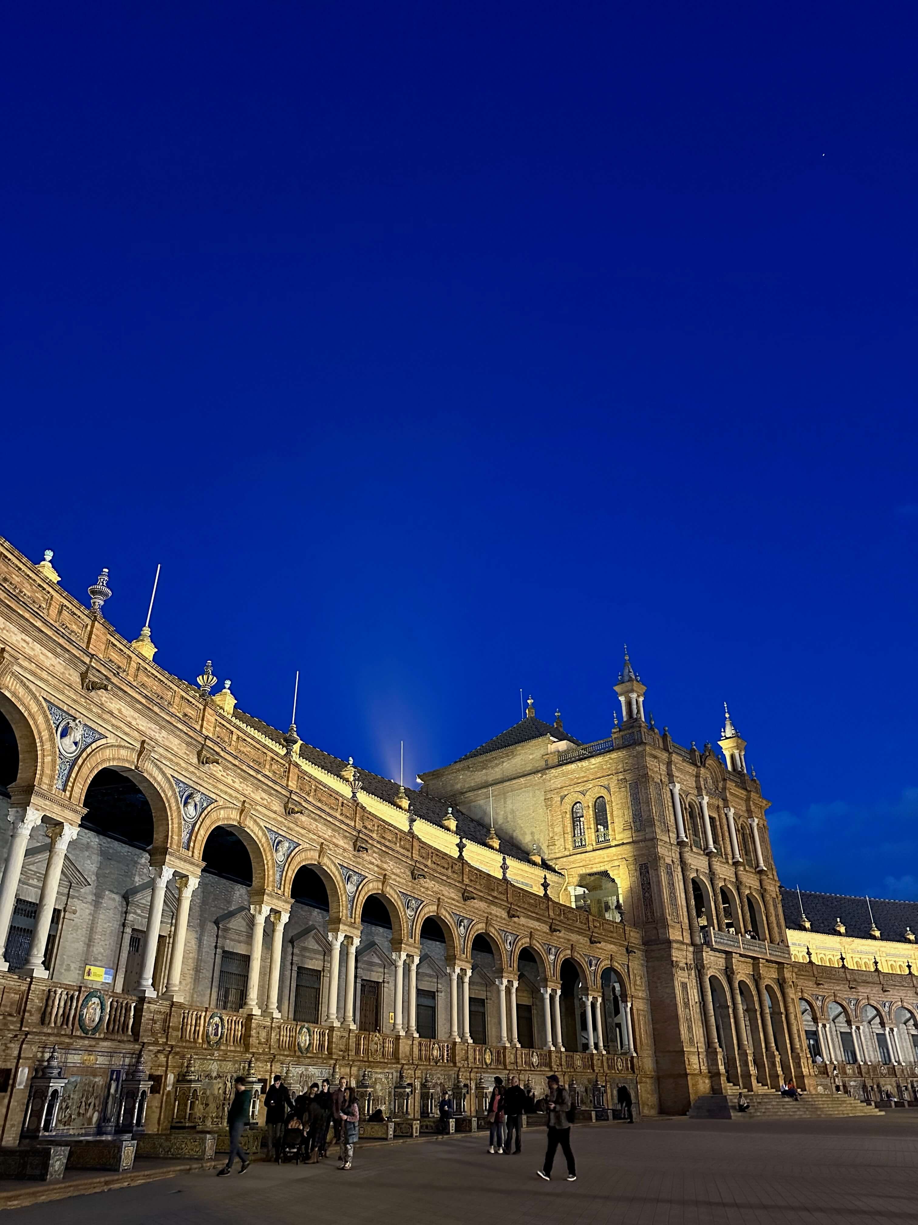 Blue hour at Plaza de España in Seville