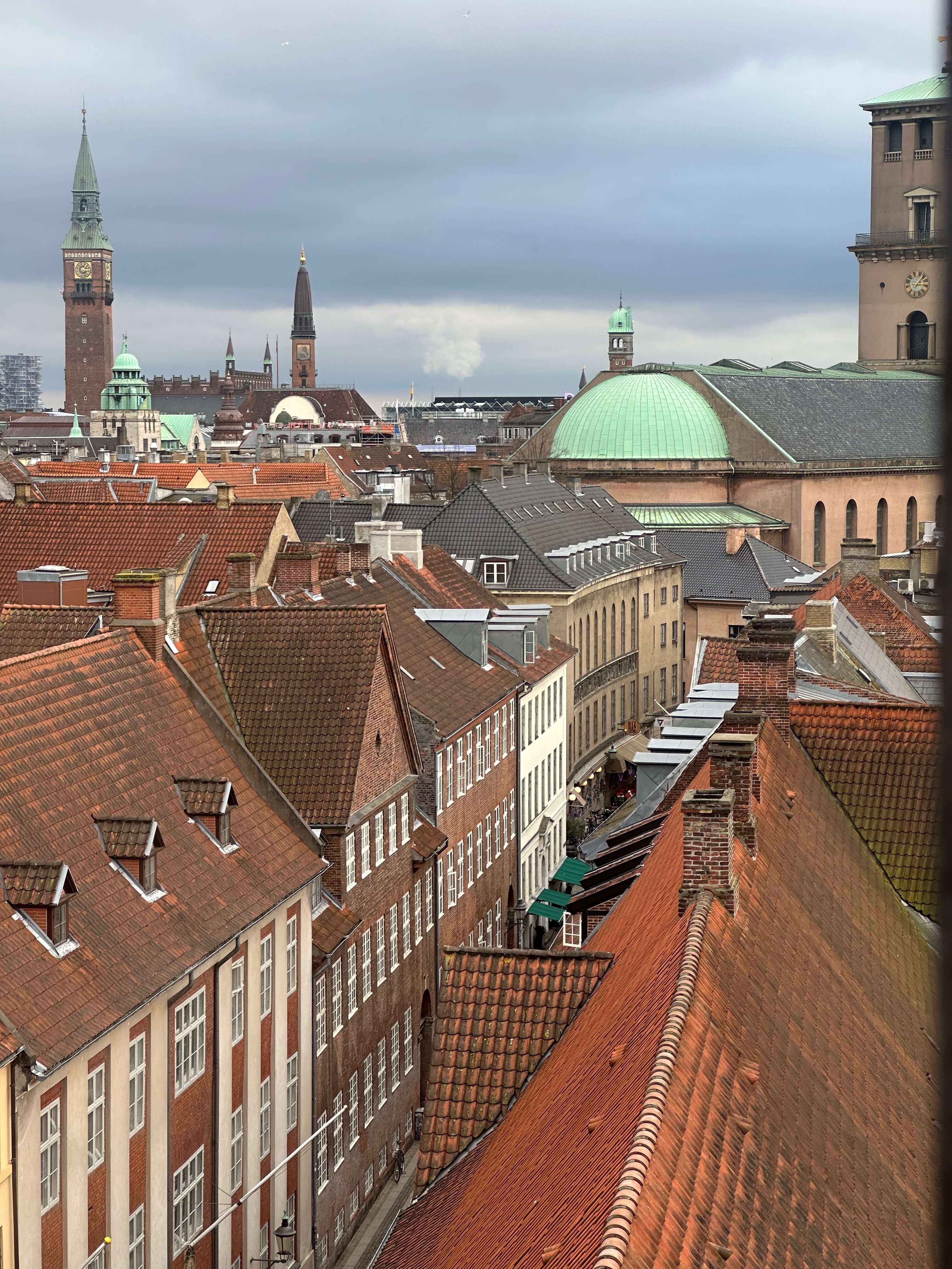 Rooftop view across Copenhagen's historic center